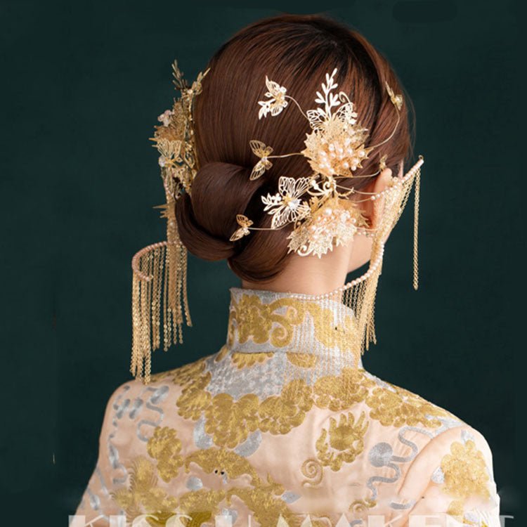 Maple Leaf Bridal Hair & Earring Set - Luzilly Bridal & Apparel