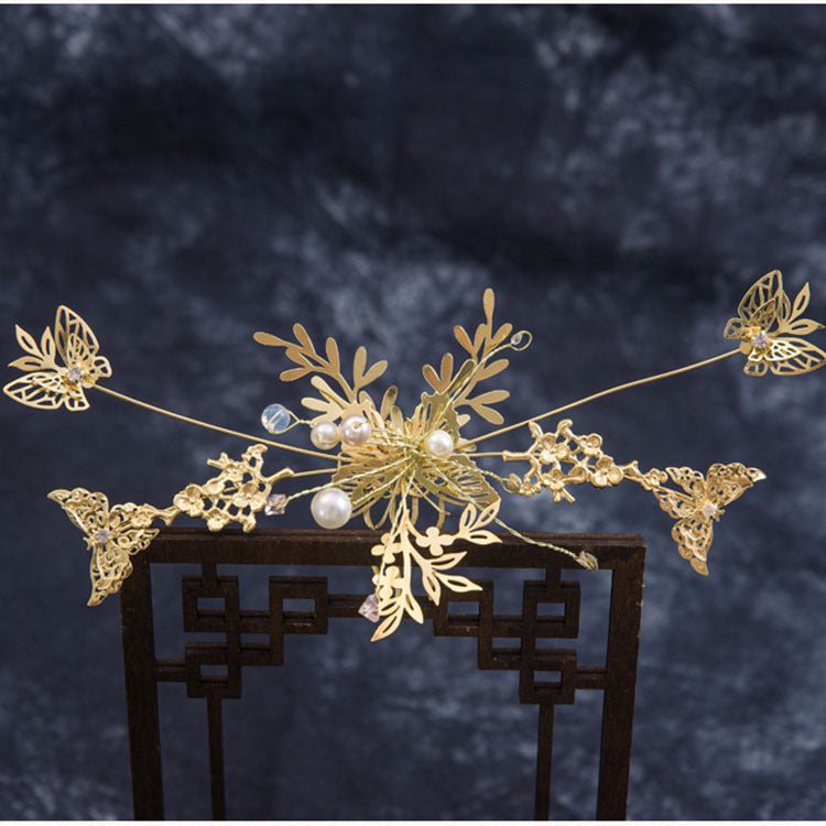 Maple Leaf Bridal Hair & Earring Set - Luzilly Bridal & Apparel