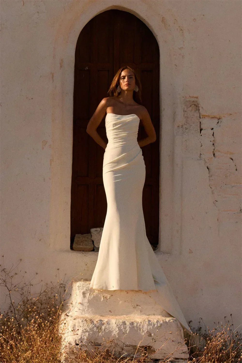Maternity Mermaid Wedding Dress | Silk Satin Gown -femstylo - Luzilly Bridal & Apparel