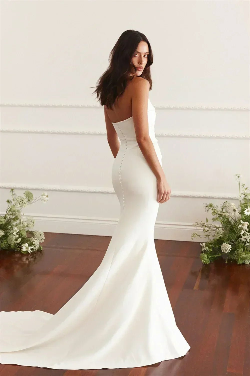 Maternity Mermaid Wedding Dress | Silk Satin Gown -femstylo - Luzilly Bridal & Apparel