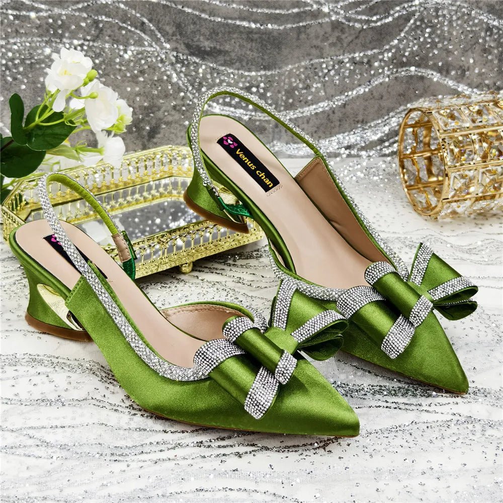 Med Heel Shoes for Women Italian Design Shoes and Bag Set ED1130 - Luzilly Bridal & Apparel