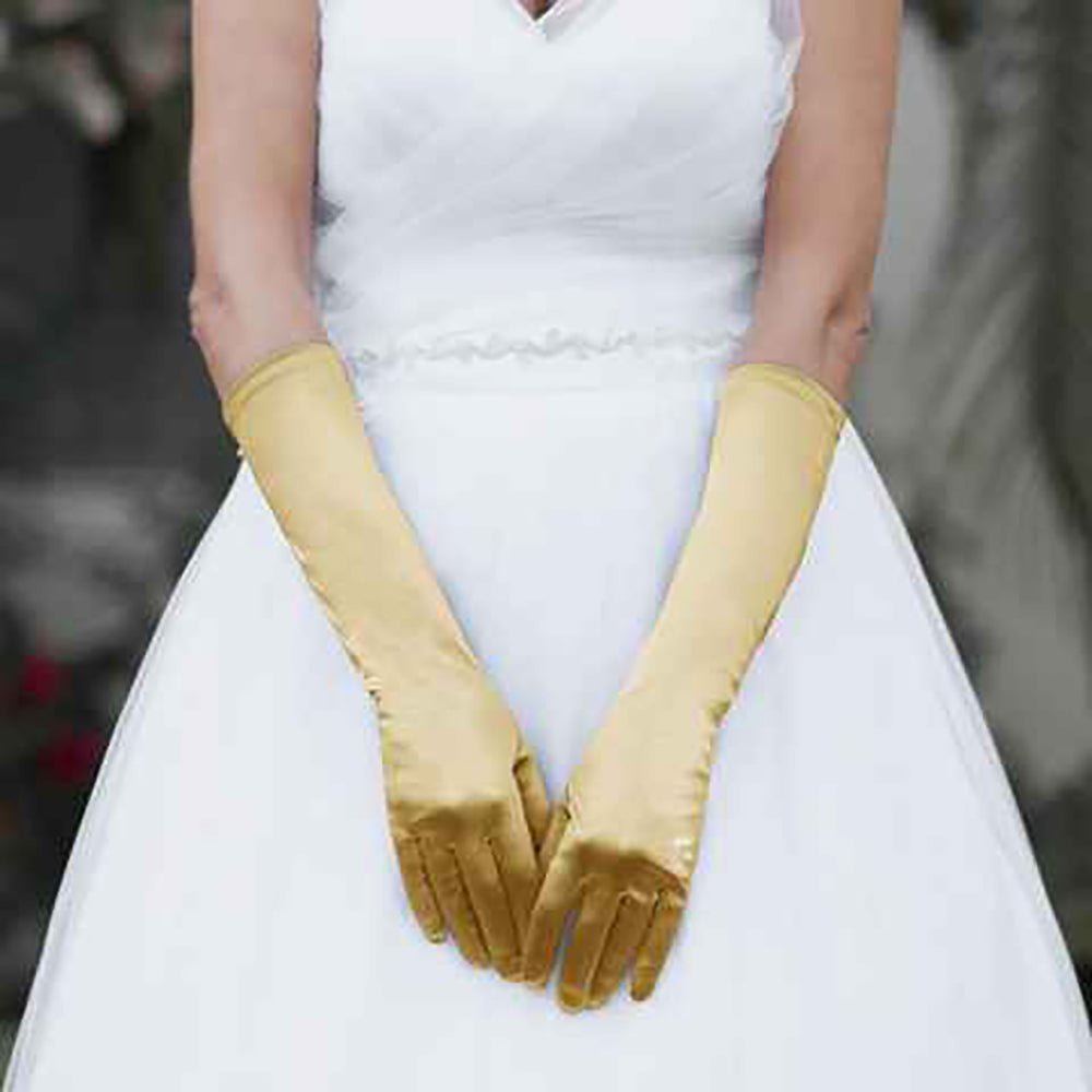 Medium Satin Wedding Gloves - Luzilly Bridal & Apparel