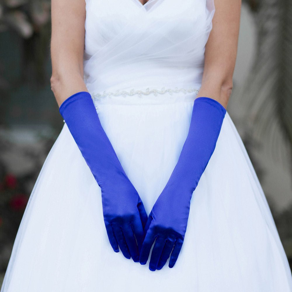 Medium Satin Wedding Gloves - Luzilly Bridal & Apparel