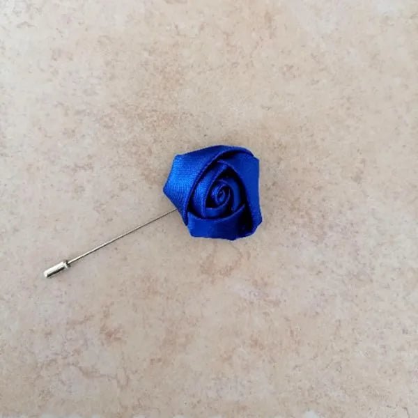 Men Boutonnieres for Wedding Groom Corsage Lapel Pins Ribbon Roses Flower Mensuit Buttonhole Brooch Marriage Accessories - Luzilly Bridal & Apparel