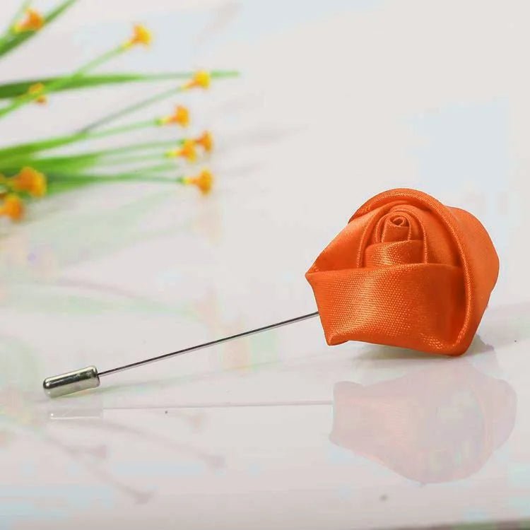 Men Boutonnieres for Wedding Groom Corsage Lapel Pins Ribbon Roses Flower Mensuit Buttonhole Brooch Marriage Accessories - Luzilly Bridal & Apparel