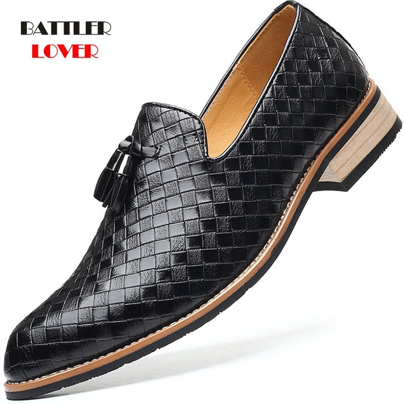 Men British Formal Dress Shoes for Male Coiffeur Tassel Formal Loafers Classic Wedding Party Footwear Slip On Plus Size 39-47 - Luzilly Bridal & Apparel