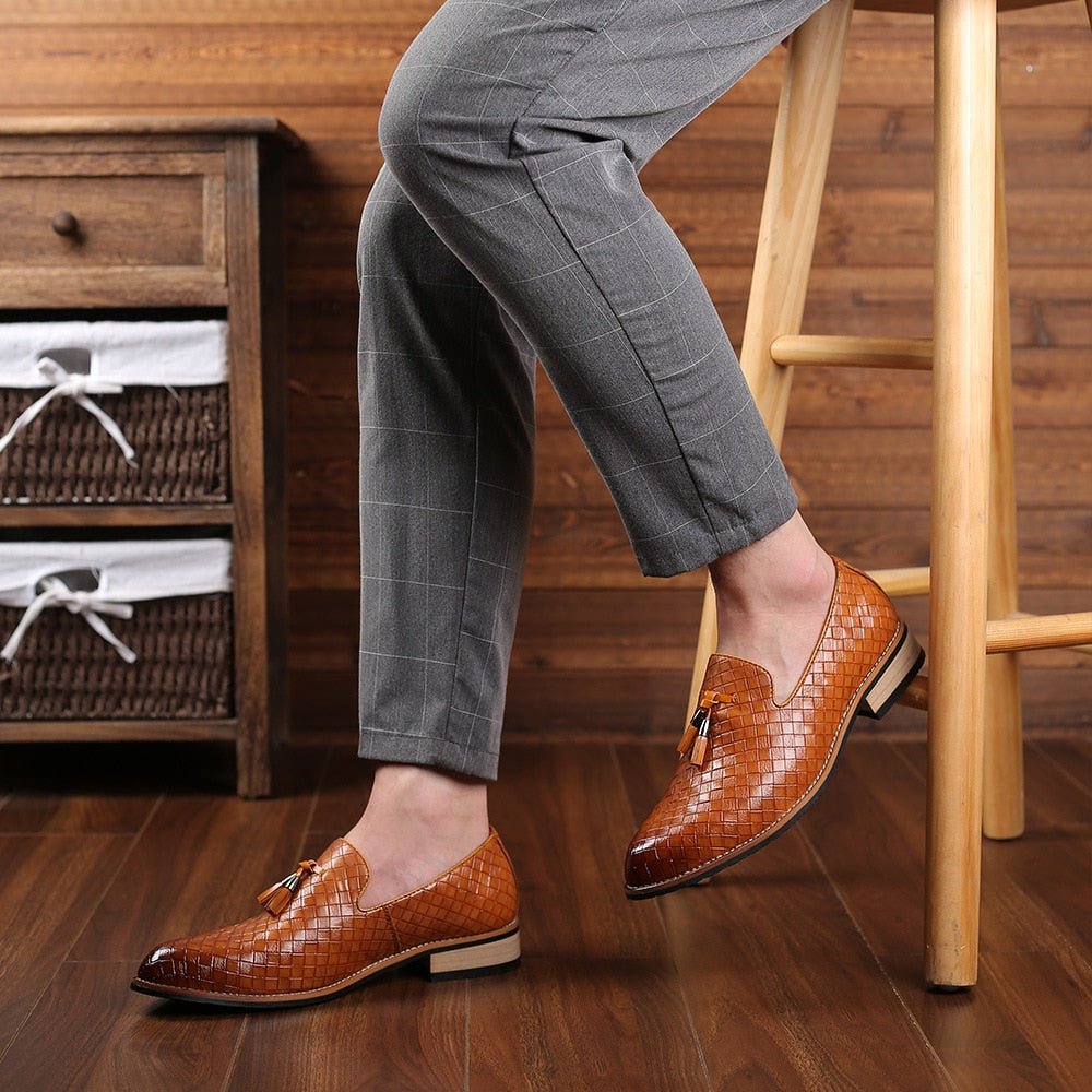 Men British Formal Dress Shoes for Male Coiffeur Tassel Formal Loafers Classic Wedding Party Footwear Slip On Plus Size 39-47 - Luzilly Bridal & Apparel
