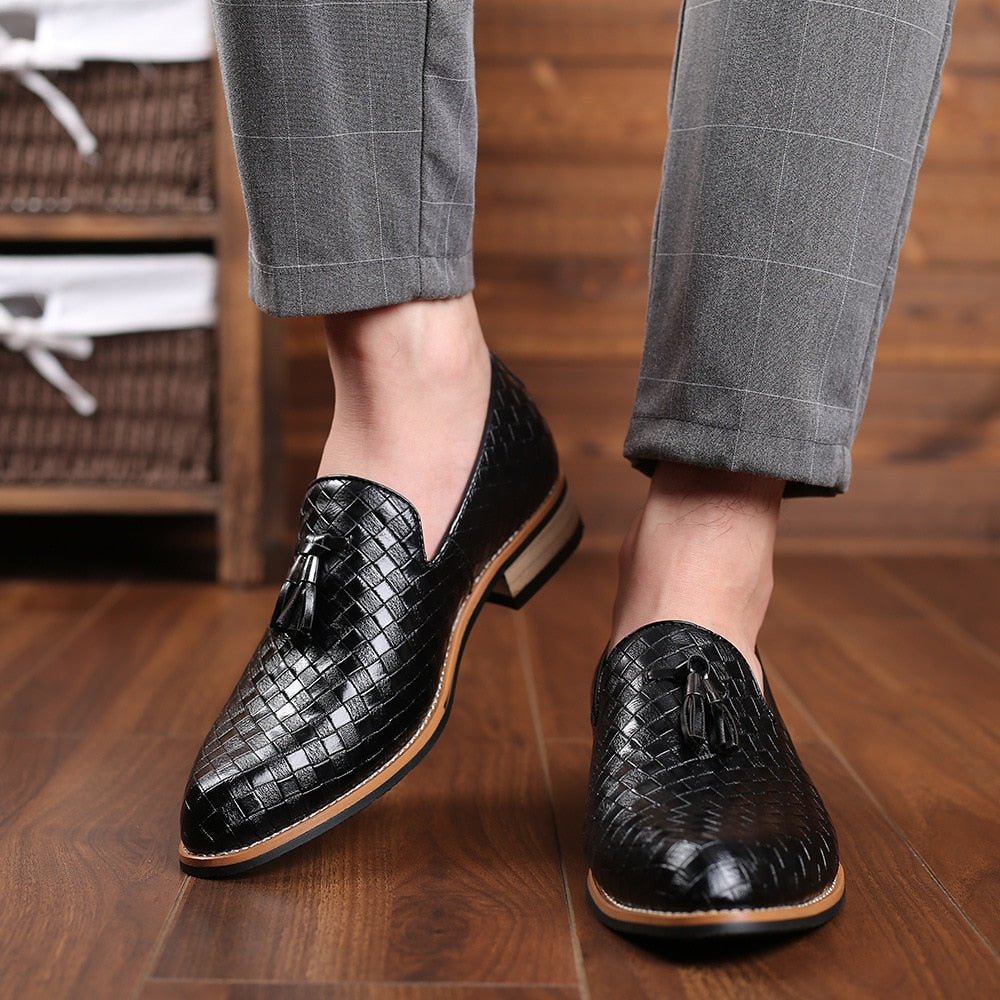 Men British Formal Dress Shoes for Male Coiffeur Tassel Formal Loafers Classic Wedding Party Footwear Slip On Plus Size 39-47 - Luzilly Bridal & Apparel