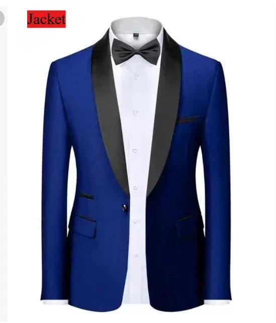 Men Formal Slim Fit Tuxedo Prom Suit Male Groom Wedding Blazers High Quality Groomsman Luxury Dress Business Banquet Party Suit - Luzilly Bridal & Apparel