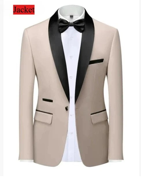 Men Formal Slim Fit Tuxedo Prom Suit Male Groom Wedding Blazers High Quality Groomsman Luxury Dress Business Banquet Party Suit - Luzilly Bridal & Apparel