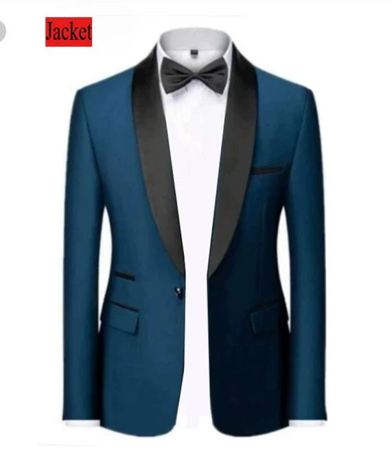 Men Formal Slim Fit Tuxedo Prom Suit Male Groom Wedding Blazers High Quality Groomsman Luxury Dress Business Banquet Party Suit - Luzilly Bridal & Apparel