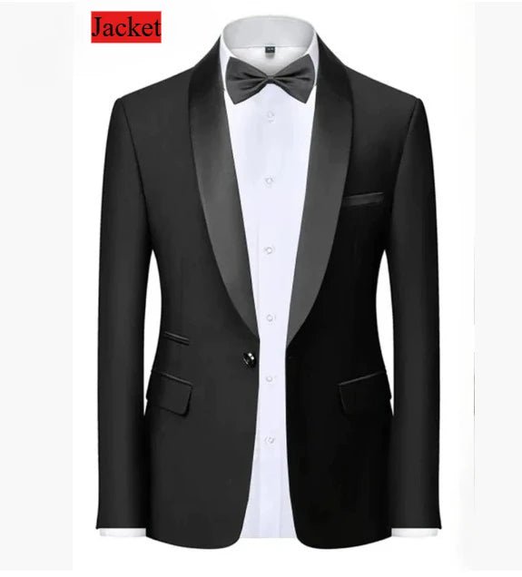 Men Formal Slim Fit Tuxedo Prom Suit Male Groom Wedding Blazers High Quality Groomsman Luxury Dress Business Banquet Party Suit - Luzilly Bridal & Apparel