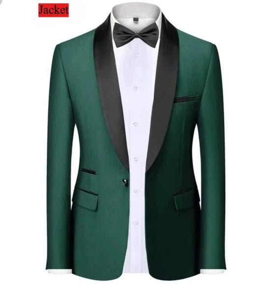 Men Formal Slim Fit Tuxedo Prom Suit Male Groom Wedding Blazers High Quality Groomsman Luxury Dress Business Banquet Party Suit - Luzilly Bridal & Apparel