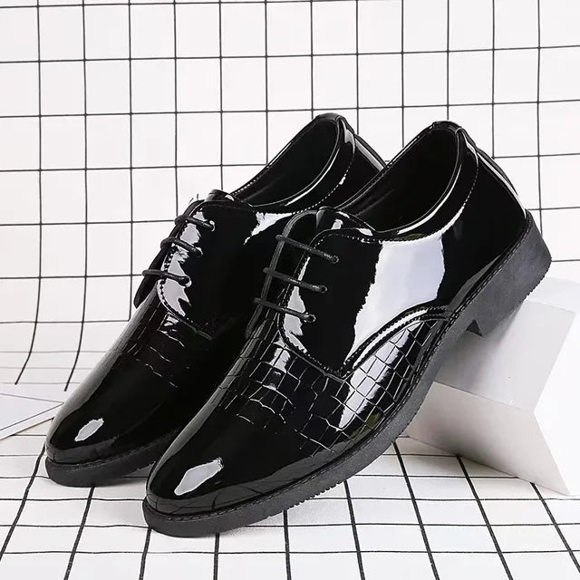 Men Leather Shoes Business Formal Fashion Leather Shoes Korean Style Casual Youth Versatile Men Leather Shoes - Luzilly Bridal & Apparel