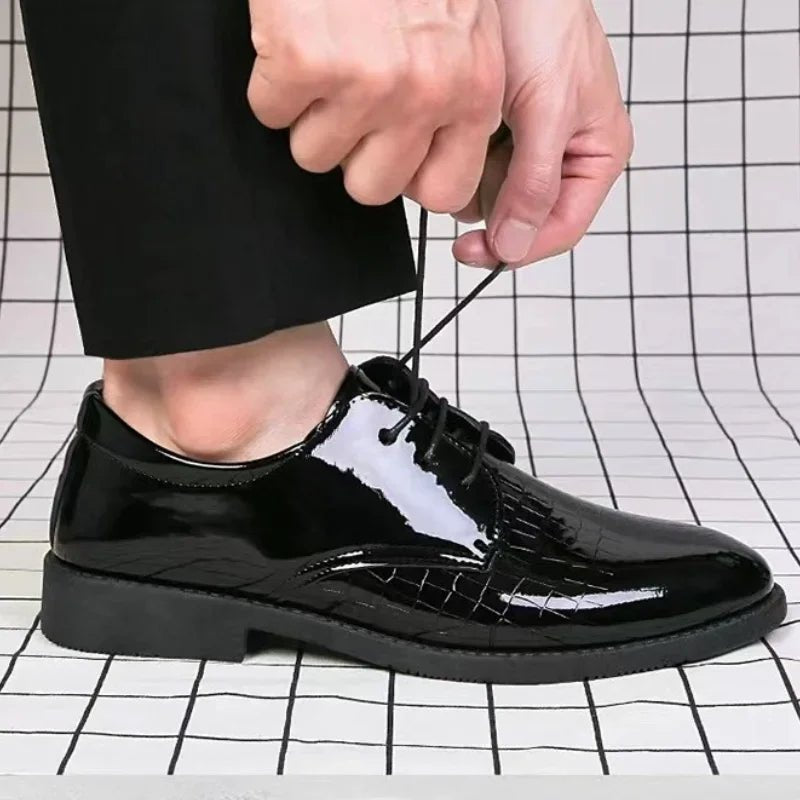 Men Leather Shoes Business Formal Fashion Leather Shoes Korean Style Casual Youth Versatile Men Leather Shoes - Luzilly Bridal & Apparel