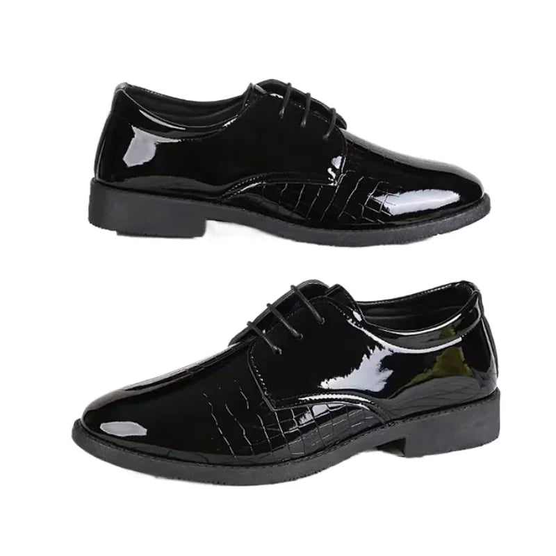 Men Leather Shoes Business Formal Fashion Leather Shoes Korean Style Casual Youth Versatile Men Leather Shoes - Luzilly Bridal & Apparel