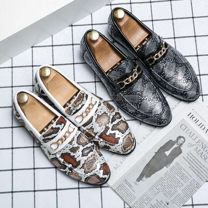 Men Leather Shoes Men Luxury Camouflage Gold National Pattern Oxfords Men Classic Gentleman Wedding Prom Shoes Big Size - Luzilly Bridal & Apparel