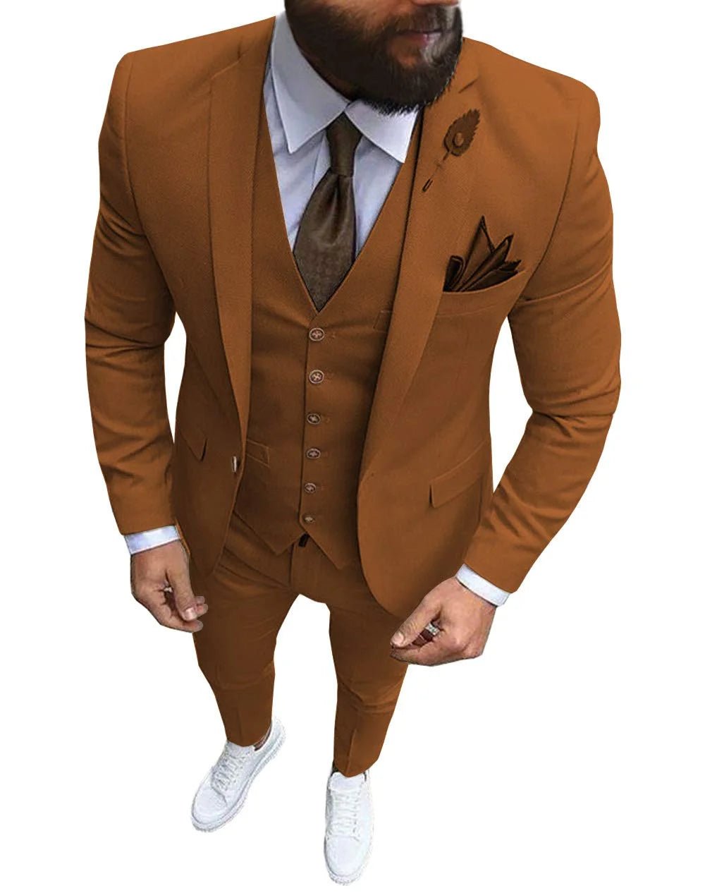 Men Suits Prom Tuxedo Slim Fit 3 Piece Groom Wedding Suits For Men Custom Blazer Terno Masuclino 3 Pieces (Jacket + Vest + Pant) - Luzilly Bridal & Apparel