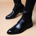 Men Wedding Leather Business Men's Dress Pointed Casual Youth British Style Inner Heightening Spring New Arrivals Shoes - Luzilly Bridal & Apparel