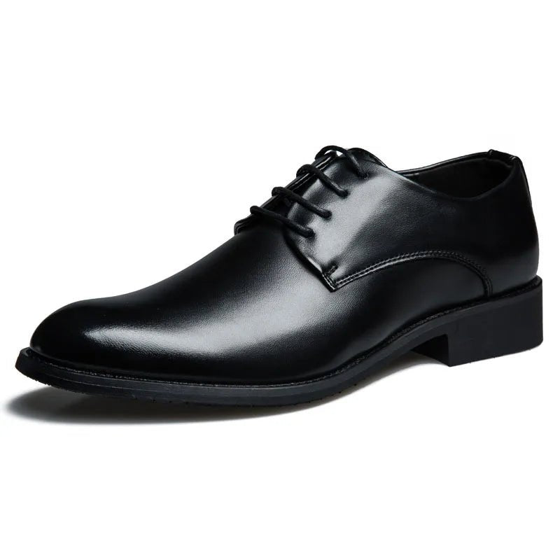 Men Wedding Leather Business Men's Dress Pointed Casual Youth British Style Inner Heightening Spring New Arrivals Shoes - Luzilly Bridal & Apparel