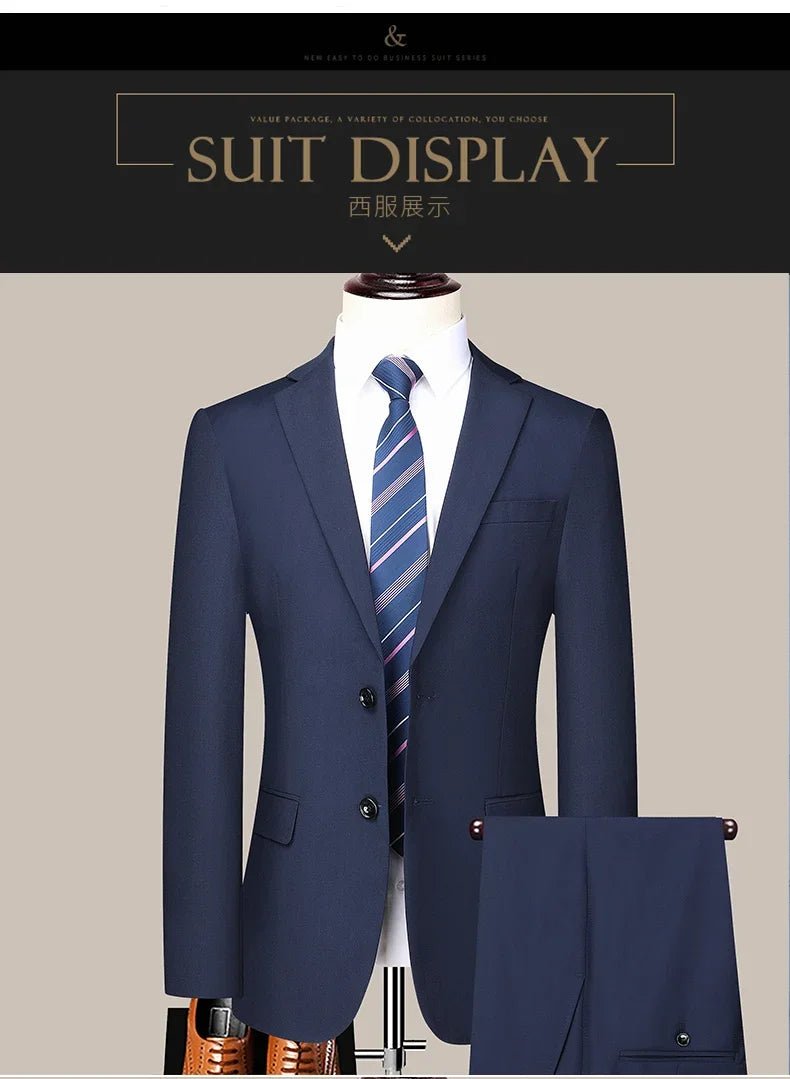 Men's 2-Piece Formal Business Suit — Blazer & Trousers - Luzilly Bridal & Apparel