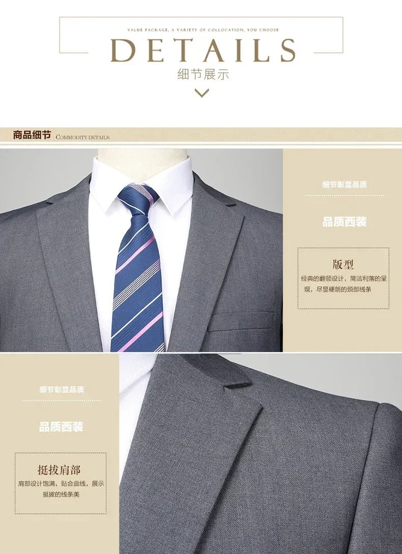 Men's 2-Piece Formal Business Suit — Blazer & Trousers - Luzilly Bridal & Apparel