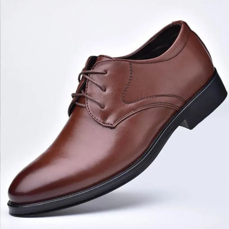 Men's Black Leather Oxford Dress Shoes - Luzilly Bridal & Apparel