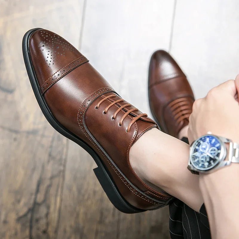 Men's Carved Brogue Dress Shoes - Luzilly Bridal & Apparel