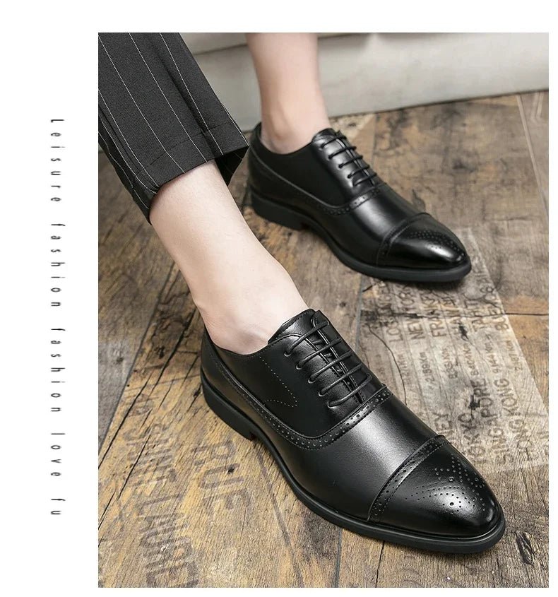 Men's Carved Brogue Dress Shoes - Luzilly Bridal & Apparel