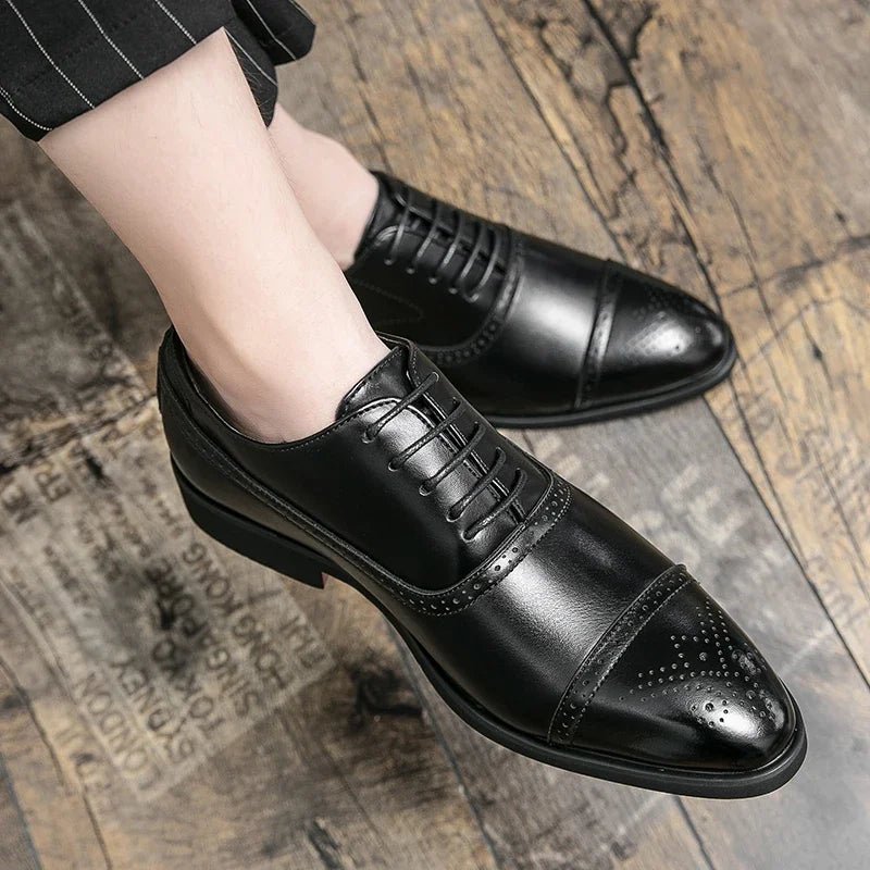 Men's Carved Brogue Dress Shoes - Luzilly Bridal & Apparel