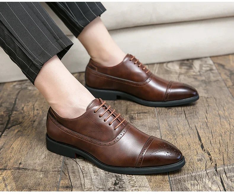 Men's Carved Brogue Dress Shoes - Luzilly Bridal & Apparel