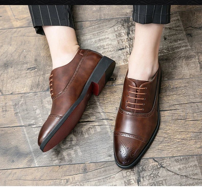 Men's Carved Brogue Dress Shoes - Luzilly Bridal & Apparel