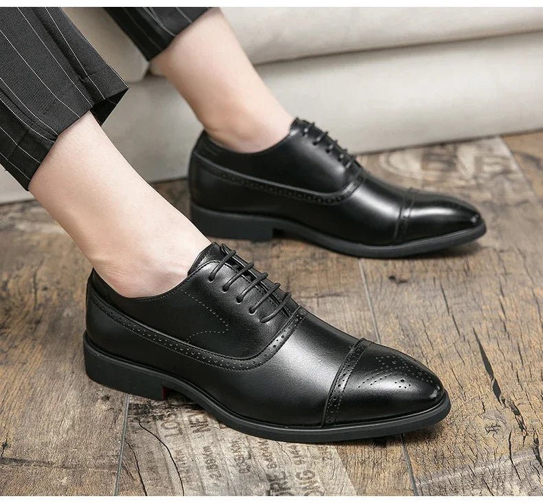 Men's Carved Brogue Dress Shoes - Luzilly Bridal & Apparel