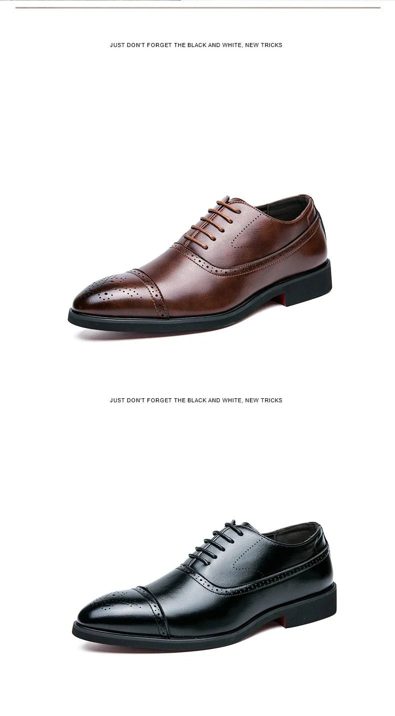 Men's Carved Brogue Dress Shoes - Luzilly Bridal & Apparel