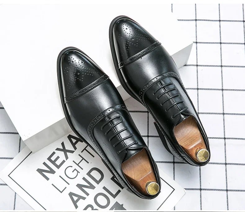 Men's Carved Brogue Dress Shoes - Luzilly Bridal & Apparel