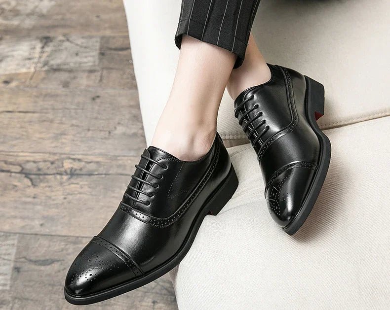 Men's Carved Brogue Dress Shoes - Luzilly Bridal & Apparel