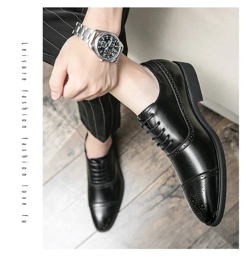 Men's Carved Brogue Dress Shoes - Luzilly Bridal & Apparel