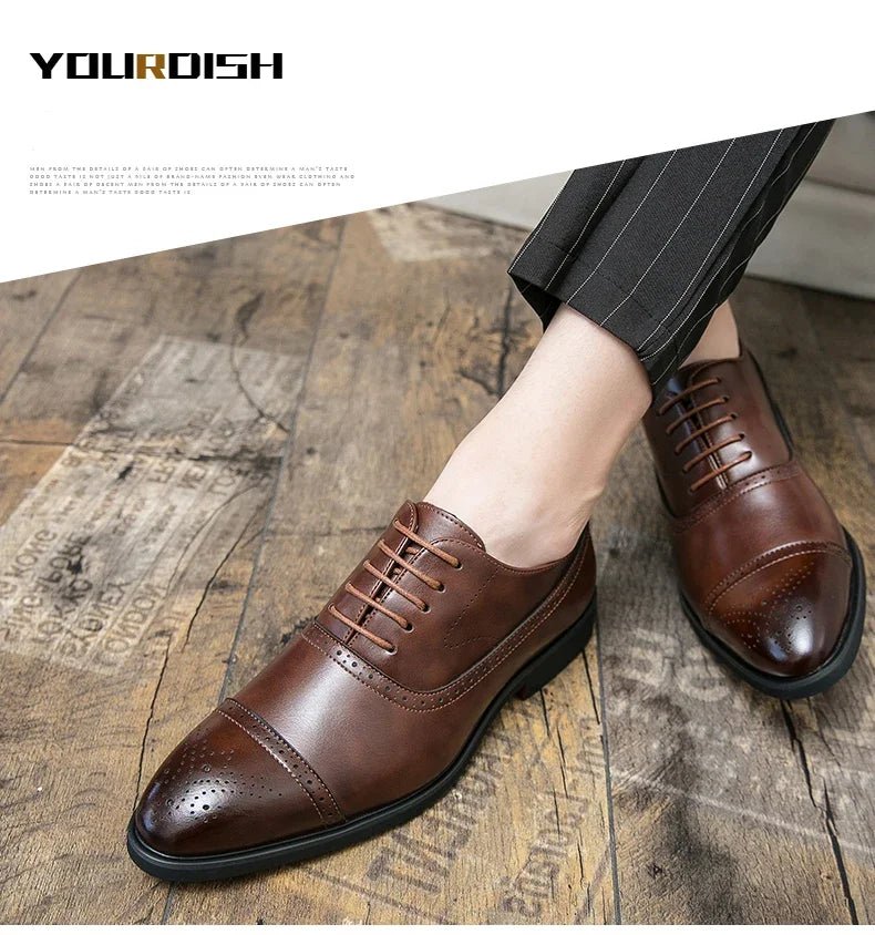 Men's Carved Brogue Dress Shoes - Luzilly Bridal & Apparel