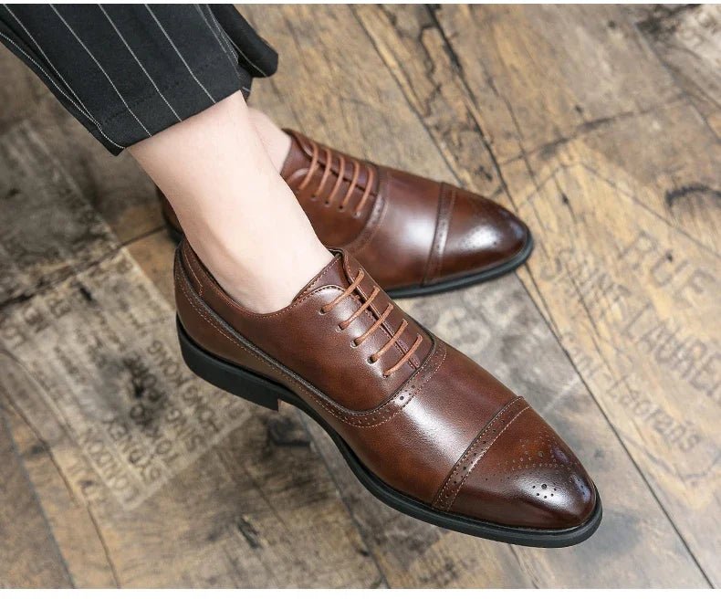Men's Carved Brogue Dress Shoes - Luzilly Bridal & Apparel
