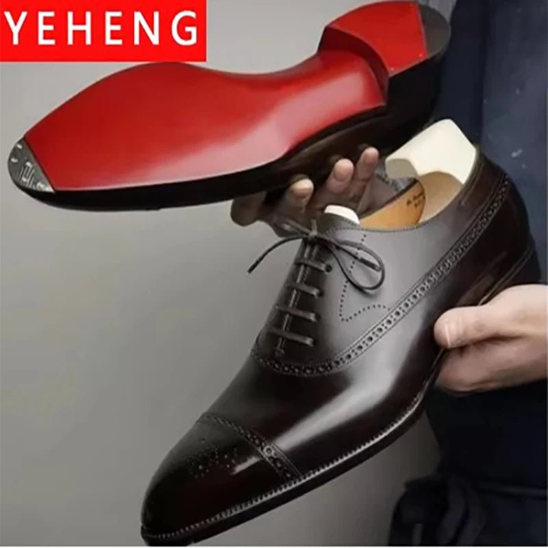 Men's Carved Brogue Dress Shoes - Luzilly Bridal & Apparel