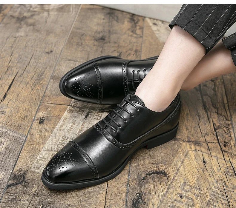Men's Carved Brogue Dress Shoes - Luzilly Bridal & Apparel