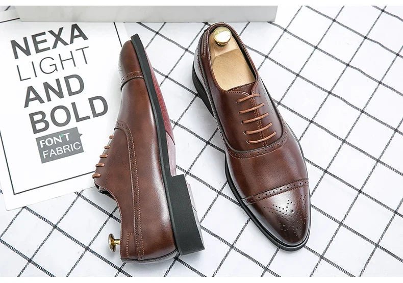 Men's Carved Brogue Dress Shoes - Luzilly Bridal & Apparel