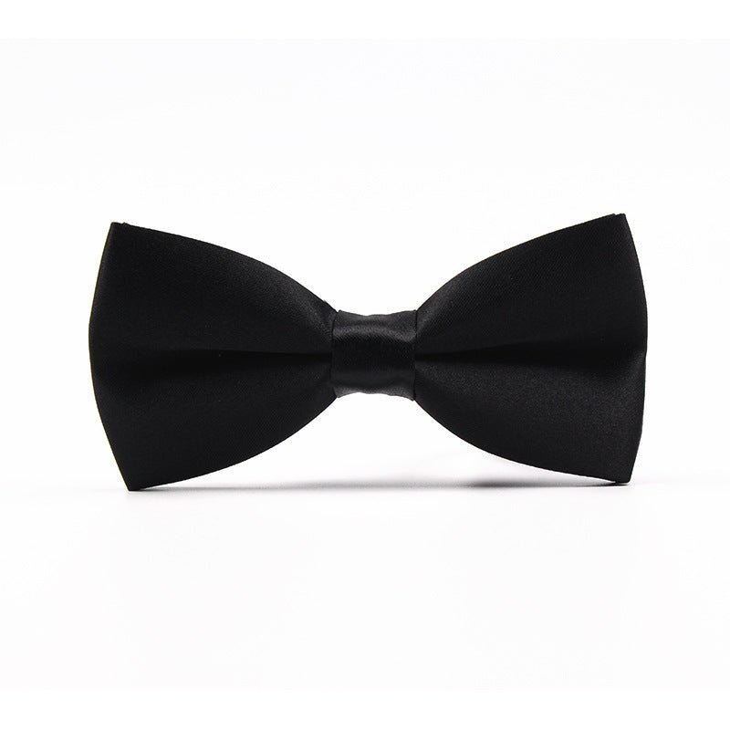 Men's Gentleman Business Casual Bow Tie Solid Color Red Wedding Groom Groomsmen Bow Tie - Luzilly Bridal & Apparel