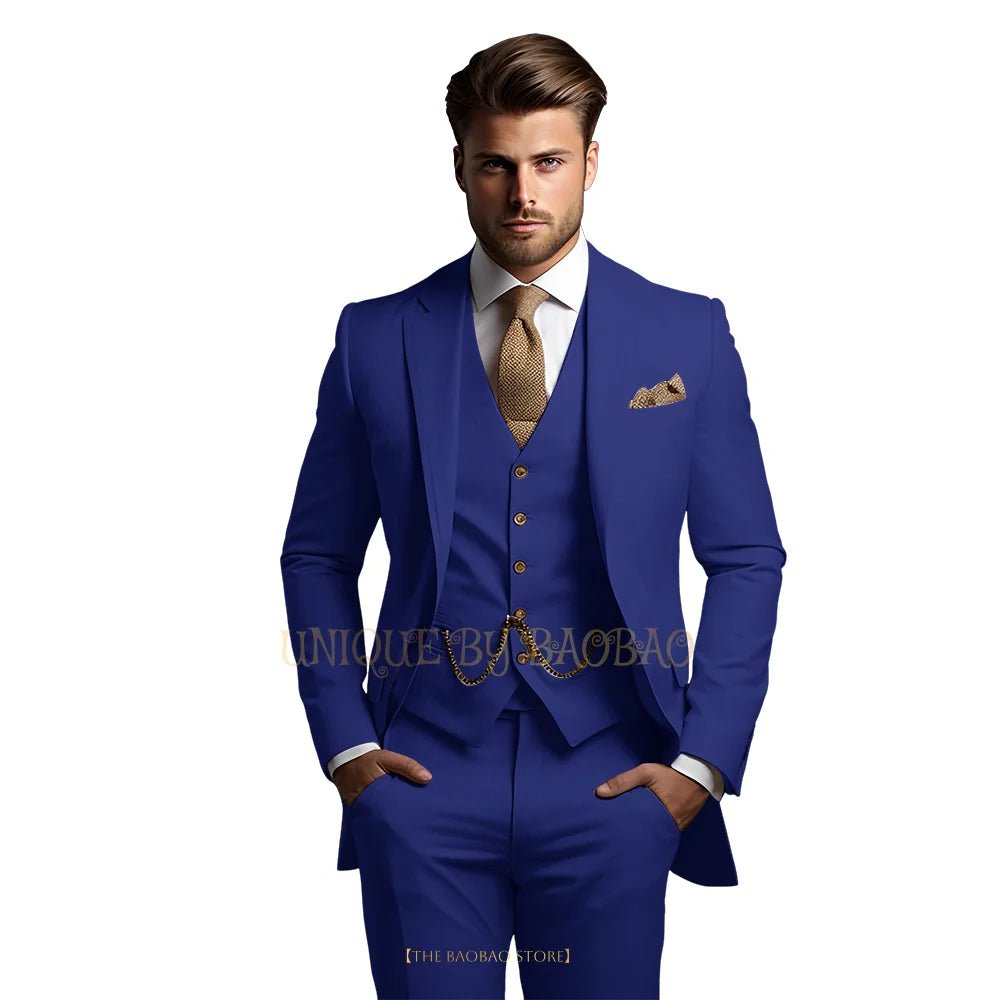 Men's Grey Three-Piece Wedding Suit - Luzilly Bridal & Apparel