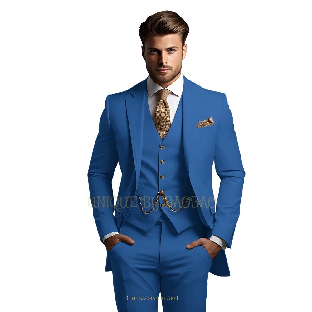 Men's Grey Three-Piece Wedding Suit - Luzilly Bridal & Apparel