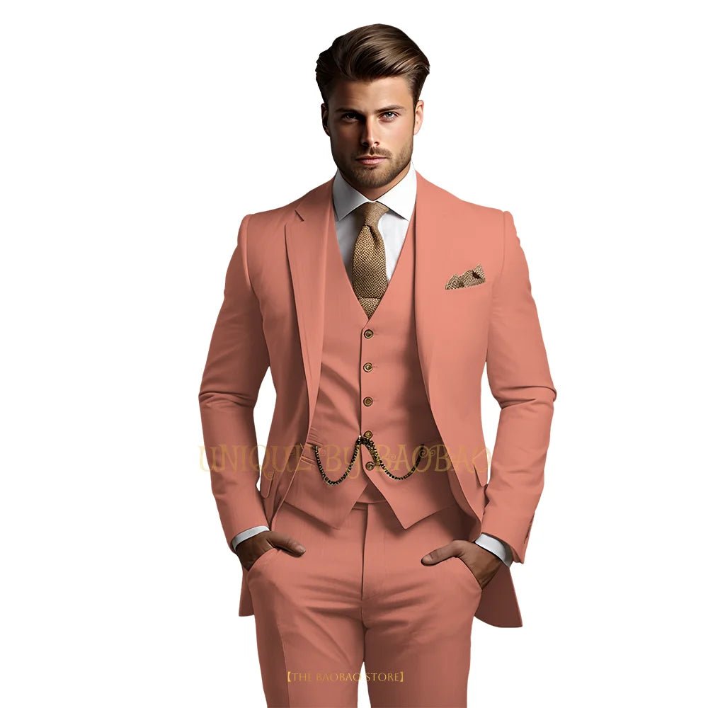 Men's Grey Three-Piece Wedding Suit - Luzilly Bridal & Apparel