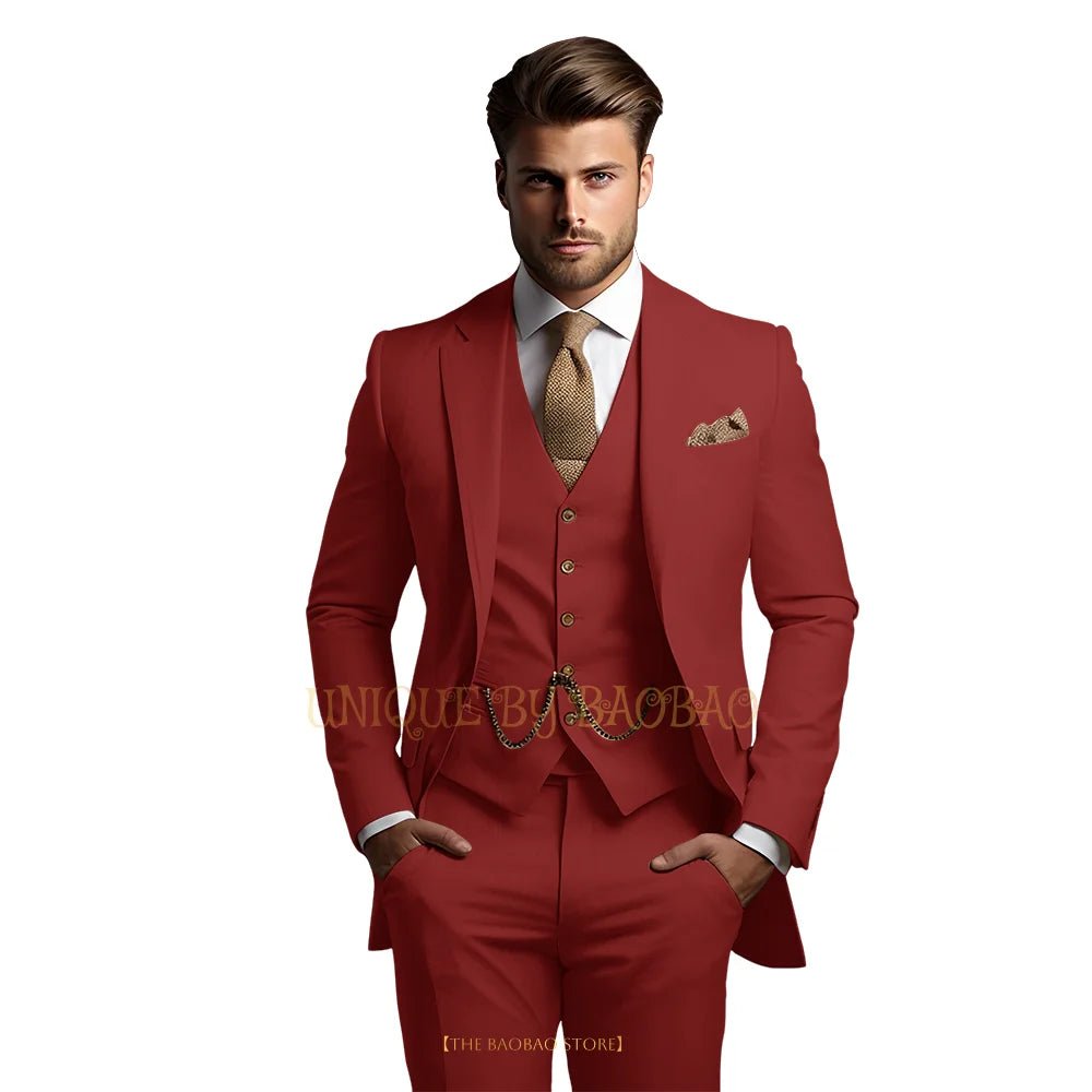 Men's Grey Three-Piece Wedding Suit - Luzilly Bridal & Apparel