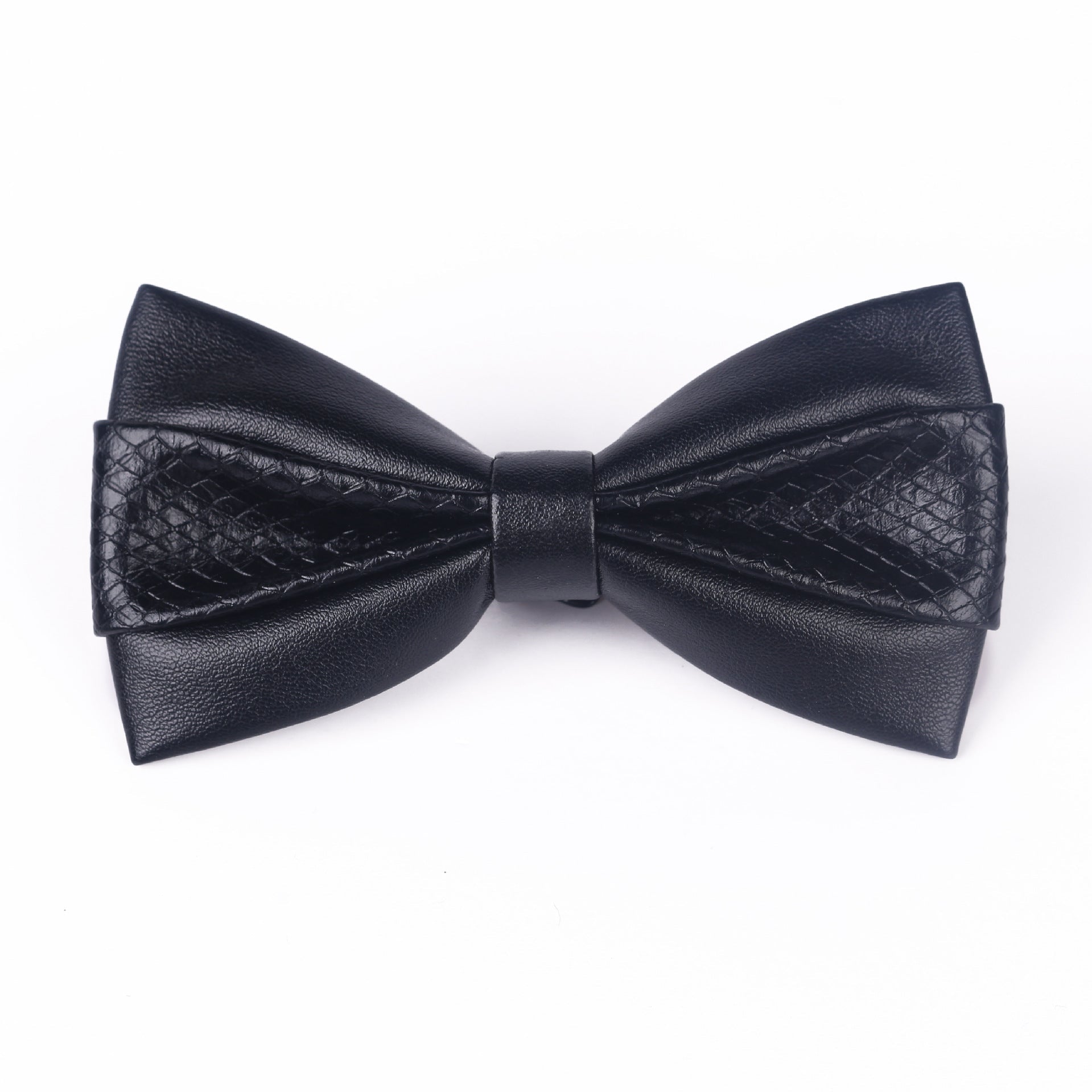 Men's Leather Bow Tie Colorblock PU Bow Tie Contrast Color Panda Animal Print Bow Tie Groom Bow Tie - Luzilly Bridal & Apparel