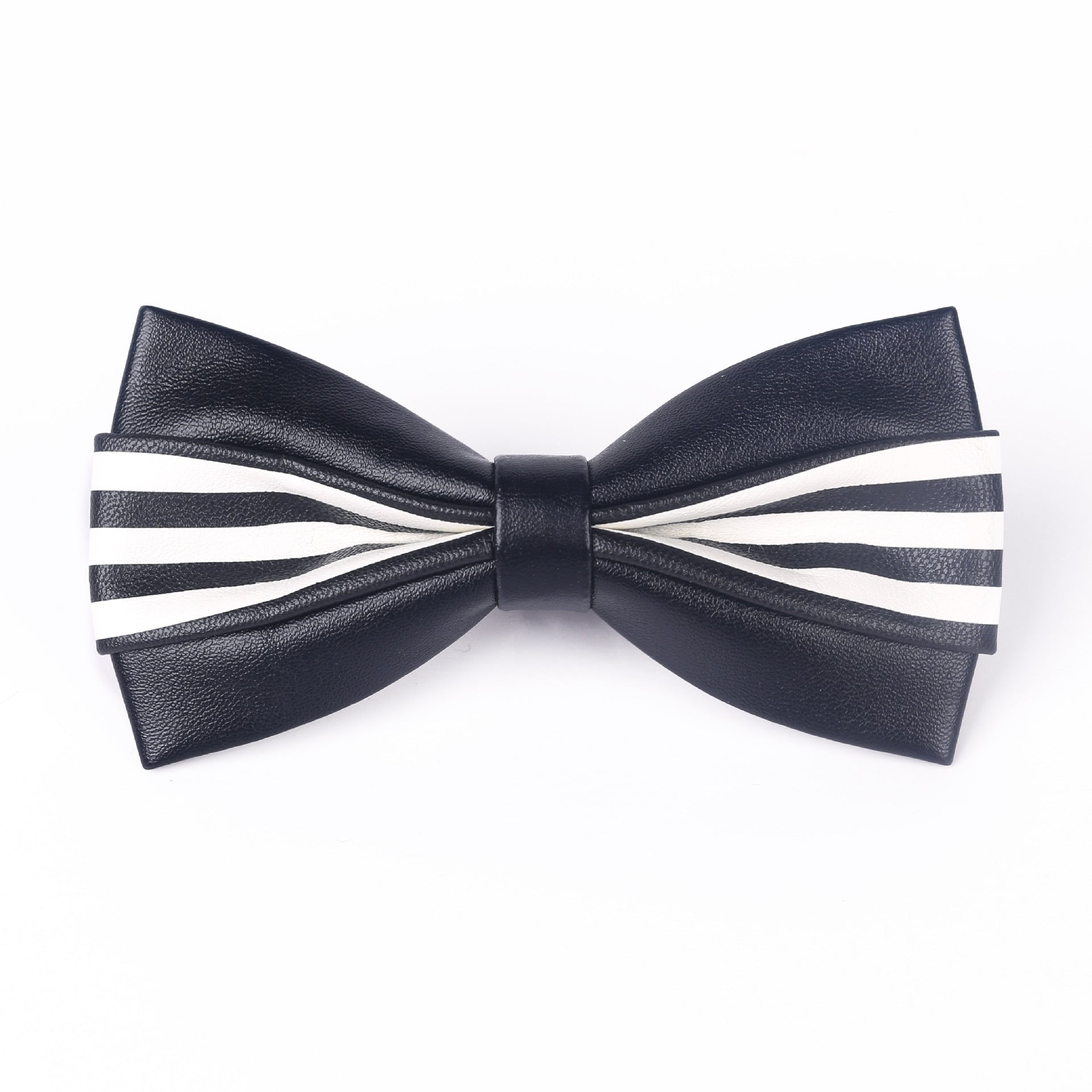 Men's Leather Bow Tie Colorblock PU Bow Tie Contrast Color Panda Animal Print Bow Tie Groom Bow Tie - Luzilly Bridal & Apparel