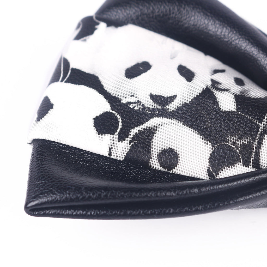 Men's Leather Bow Tie Colorblock PU Bow Tie Contrast Color Panda Animal Print Bow Tie Groom Bow Tie - Luzilly Bridal & Apparel